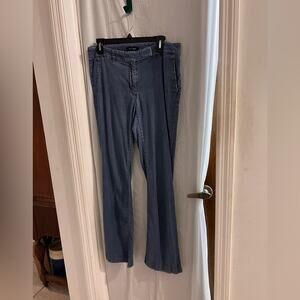 White House black market blue chambray flare leg pants size 8r